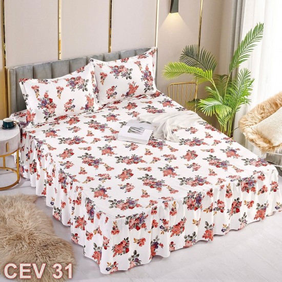 Cearșaf de pat cu volănașe (cod CEV31)