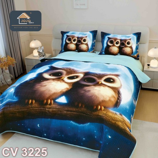 Cuvertura pat 3 piese cu imprimeu digital 5D (cod CV3225)