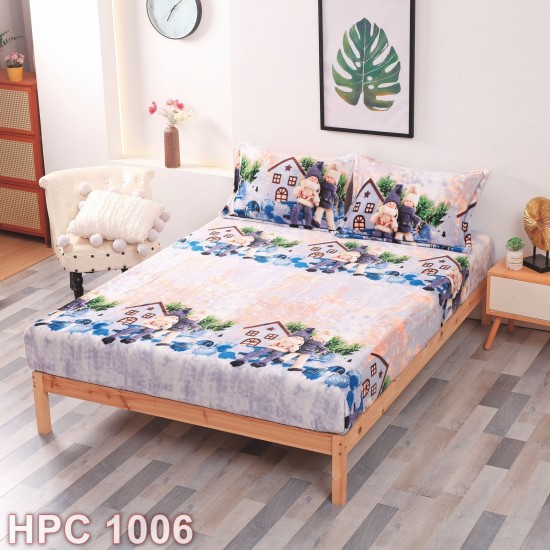 Husa de pat cocolino cu doua fete de perna Craciun (cod HPC1006)