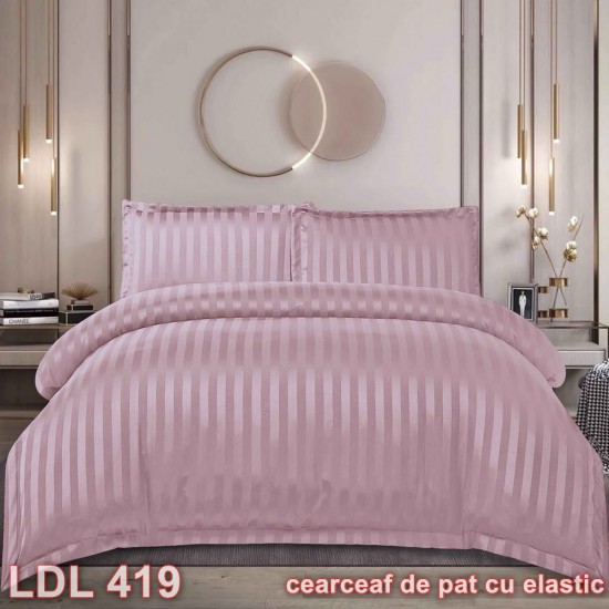 Lenjerie Damasc 4 piese cu elastic (cod LDL419)