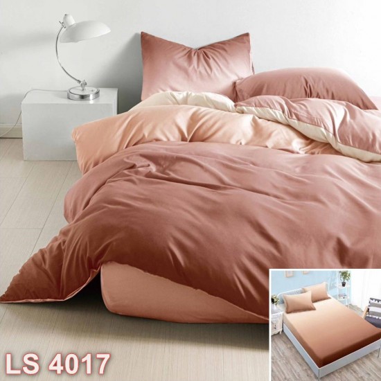 Lenjerie bumbac satinat 4 piese cu elastic (cod LS4017)