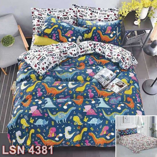 Lenjerie bumbac satinat 4 piese (cod LSN4381)