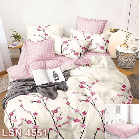 Lenjerie bumbac satinat 4 piese (cod LSN4551)
