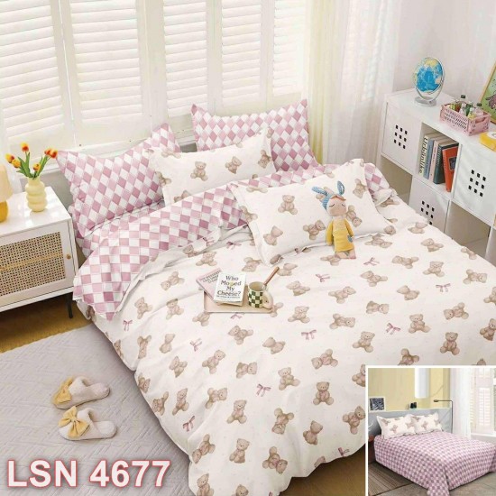 Lenjerie bumbac satinat 4 piese (cod LSN4677)