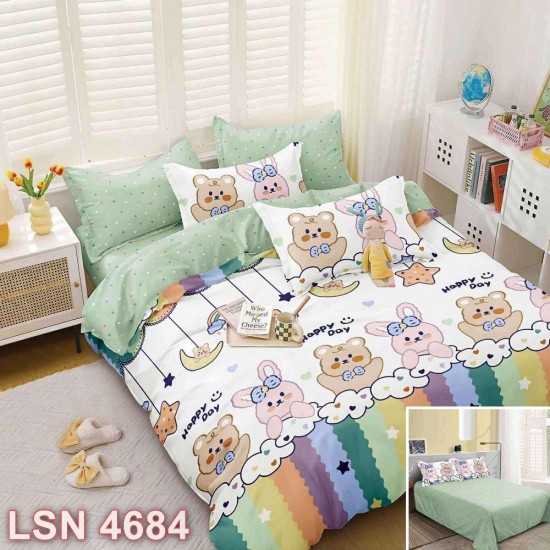 Lenjerie bumbac satinat 4 piese (cod LSN4684)