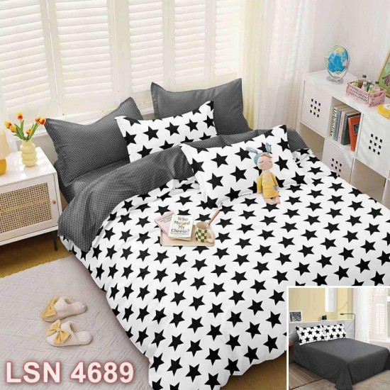 Lenjerie bumbac satinat 4 piese (cod LSN4689)