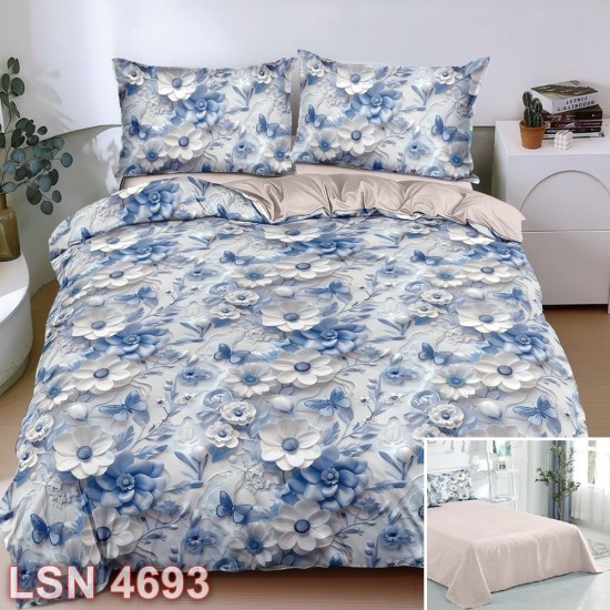 Lenjerie bumbac satinat 4 piese (cod LSN4693)