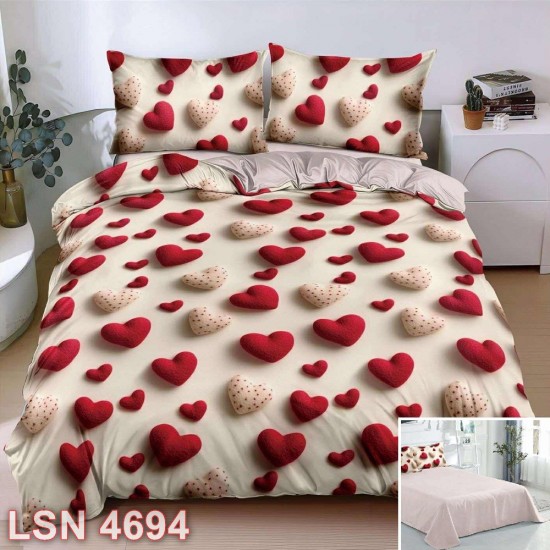 Lenjerie bumbac satinat 4 piese (cod LSN4694)