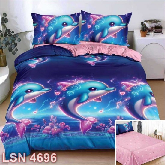 Lenjerie bumbac satinat 4 piese (cod LSN4696)