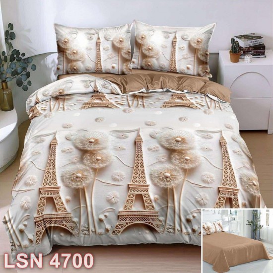 Lenjerie bumbac satinat 4 piese (cod LSN4700)