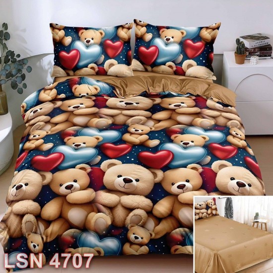 Lenjerie bumbac satinat 4 piese (cod LSN4707)