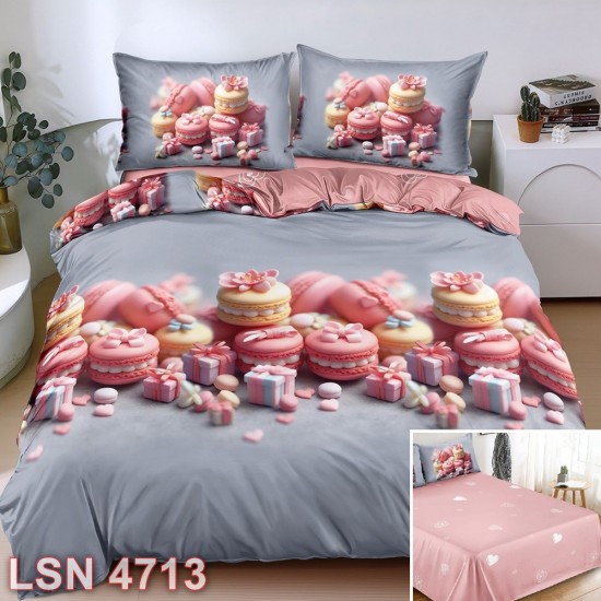 Lenjerie bumbac satinat 4 piese (cod LSN4713)