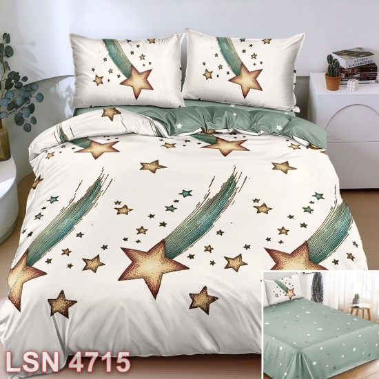 Lenjerie bumbac satinat 4 piese (cod LSN4715)