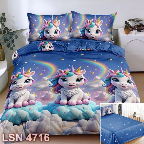 Lenjerie bumbac satinat 4 piese (cod LSN4716)