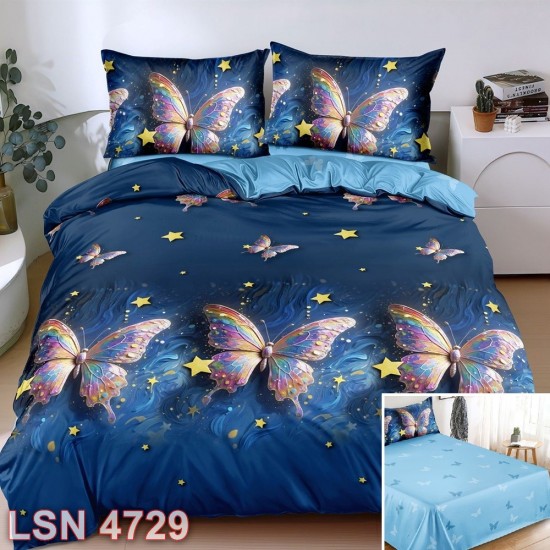 Lenjerie bumbac satinat 4 piese (cod LSN4729)