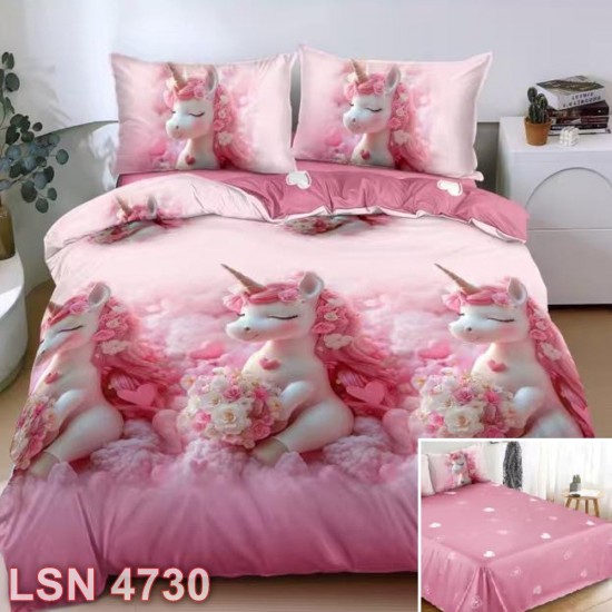 Lenjerie bumbac satinat 4 piese (cod LSN4730)