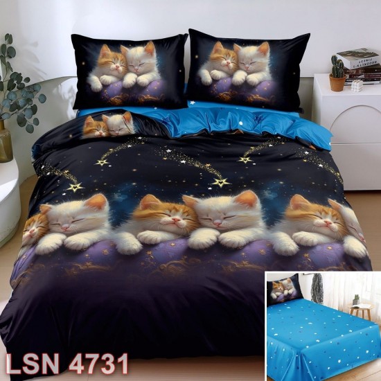 Lenjerie bumbac satinat 4 piese (cod LSN4731)