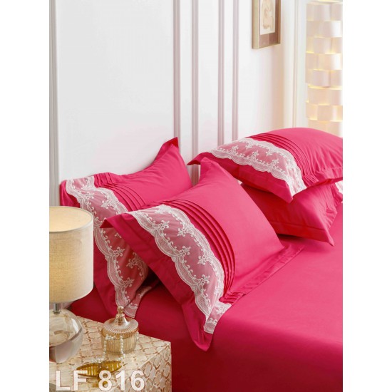 Lenjerie finet 6 piese Uni Deluxe broderie Inima (cod LF816)