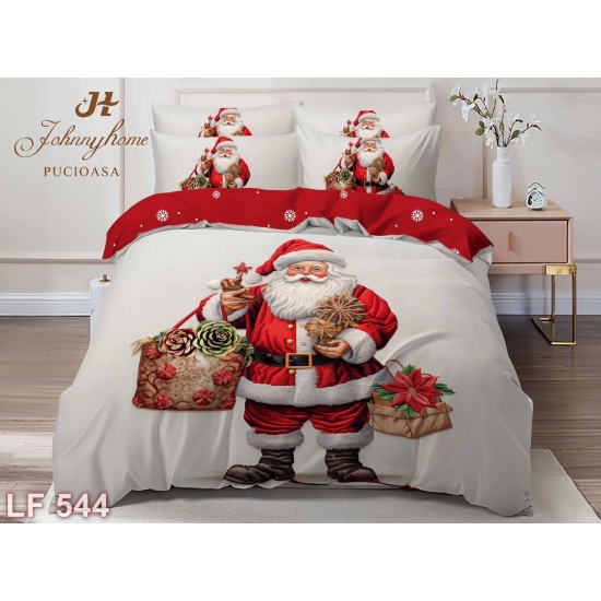 Lenjerie finet 6 piese imprimeu identic 3D Crăciun (cod LF544)
