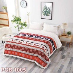 Pătură Cocolino cu blăniță imprimeu Crăciun (cod PCB1005)