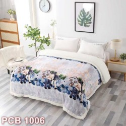 Pătură Cocolino cu blăniță imprimeu Crăciun (cod PCB1006)