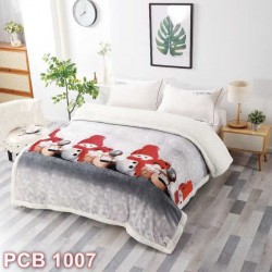 Pătură Cocolino cu blăniță imprimeu Crăciun (cod PCB1007)