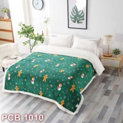 Pătură Cocolino cu blăniță imprimeu Crăciun (cod PCB1010)